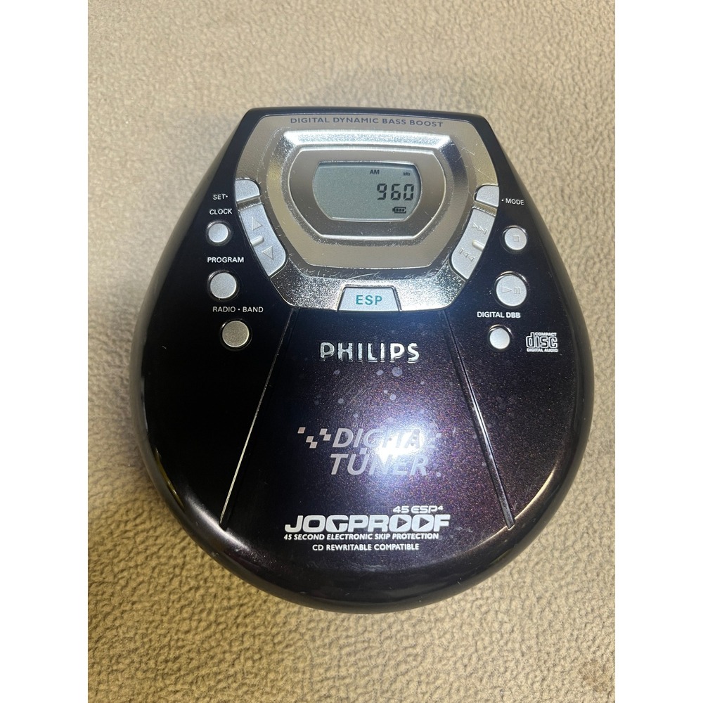 Philips AX7204 Jogproof Portable CD Player Digital Tuner AM FM Radio ESP4 45s